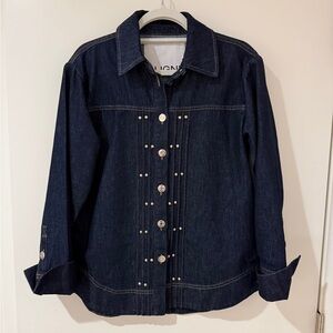 ALIGNE Denim Button-Up Shirt/Jacket with Stud Detail
